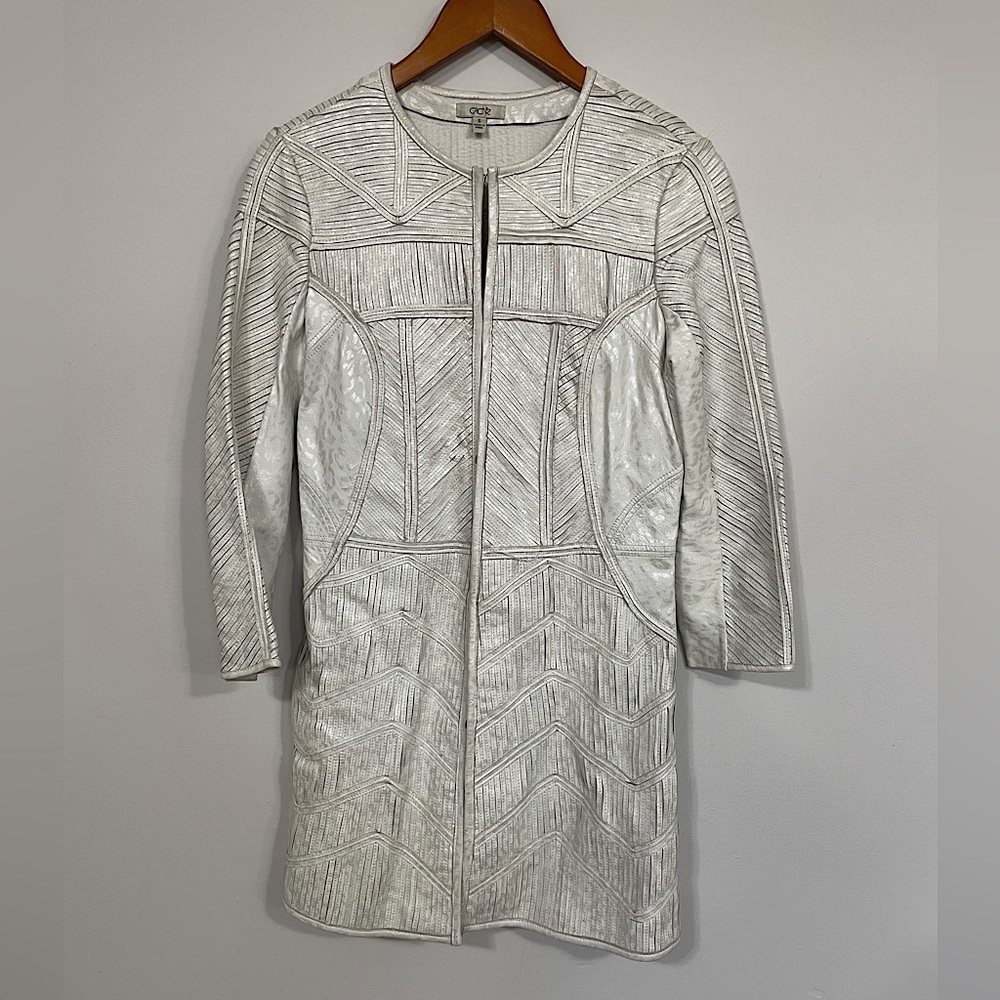 Unique White Leather Cache Jacket - image 1